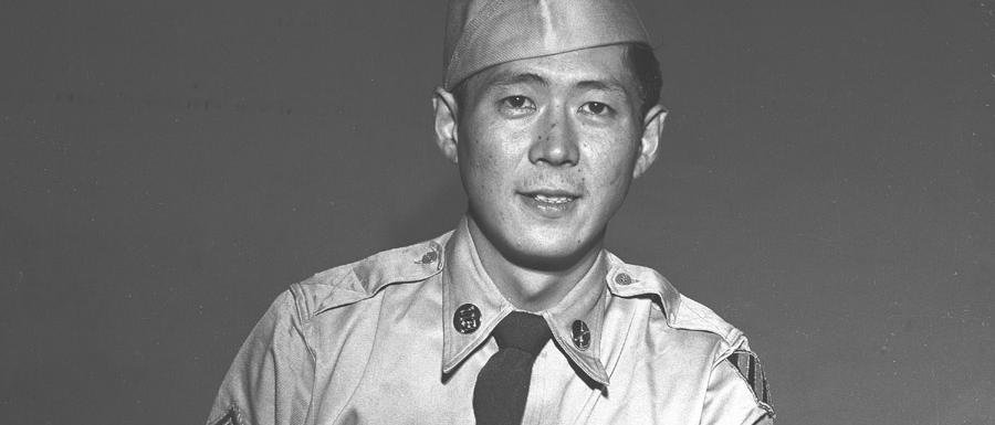 A photograph of U.S. Army Staff Sergeant Hiroshi H. Miyamura in uniform taken in 1951
