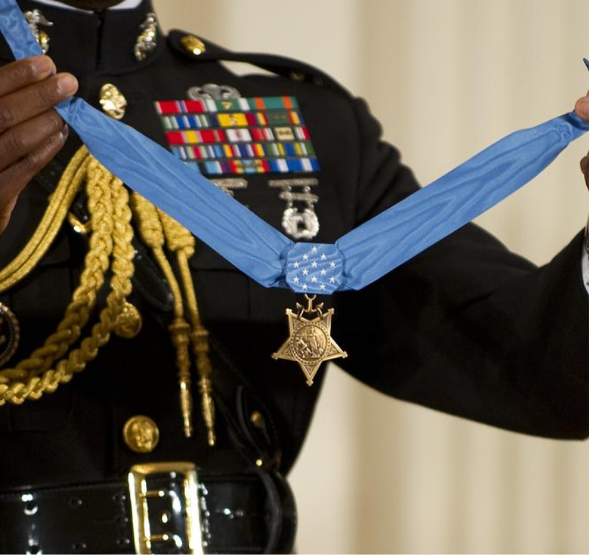 The Medal of Honor and ribbon