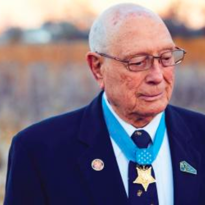 Hershel Williams with his Medal of Honor